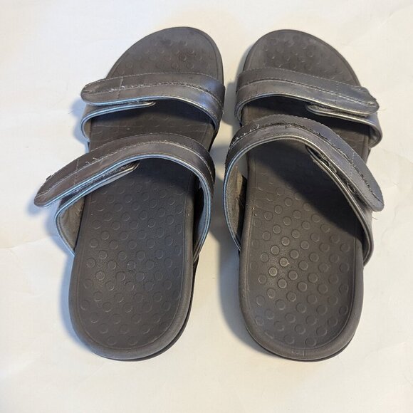 Vionic Shore Slide Velcro Strap Sandal Size 8 EU 39 Metallic Grey - Picture 7 of 7